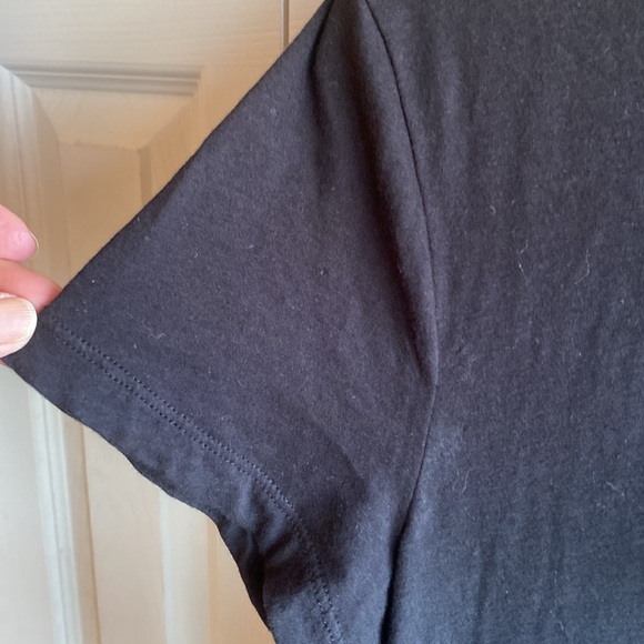 James Perse NWT Black Vneck Short Sleeve Dropped Waist Tshirt Midi Dress Size 3 - Picture 6 of 13